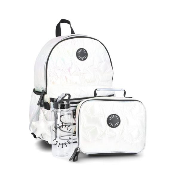 17" Shimmer Quilted Backpack, Lunch Bag, Water Bottle, and Charm Set - Picture 1 of 4